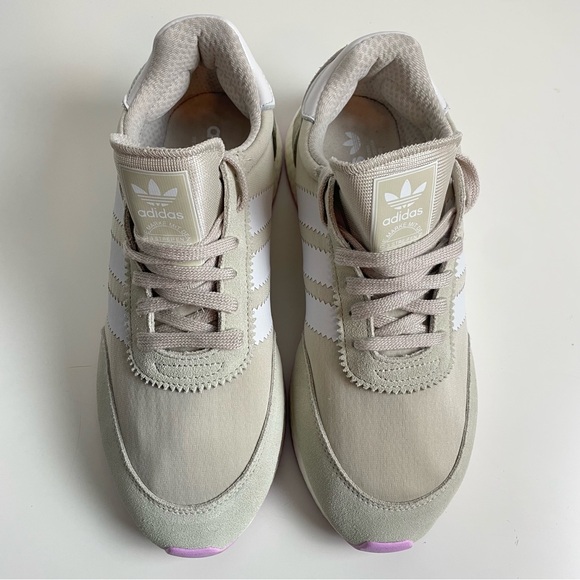 Adidas I-5923 Sneakers Shoes Women's Size 9 Beige Crystal White Lilac EUC - Picture 3 of 13
